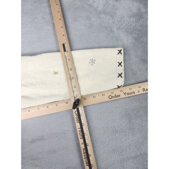 Designers Originals Winter Sweater Women L Ivory Pullover Patchwork Skaters - Picture 11 of 11